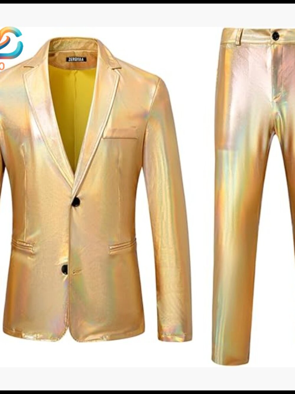 Men's Metallic Sequin Blazer And Pants 2-Piece Set For Party Prom